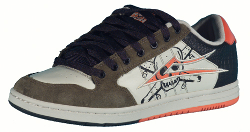 LAKAI MARIANO LIMITED SHOE IN BLACK AND ORANGE