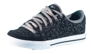 CIRCA AL50 BLACK SHOE WITH GREY PAISLEY PRINT