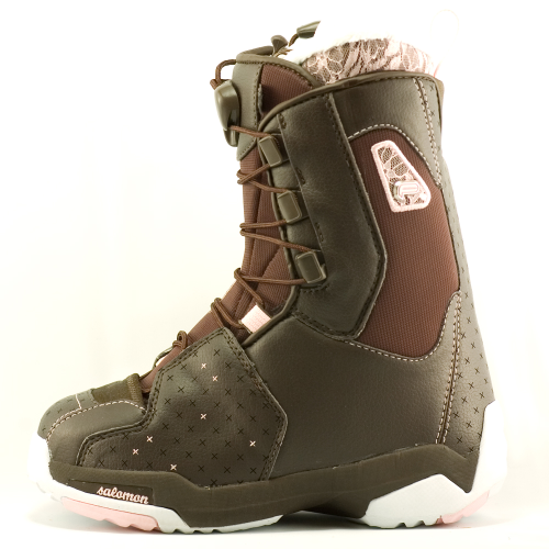 SALOMON WOMEN'S F20 SNOWBOARD BOOTS BROWN PINK