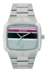 NIXON PLAYER WATCH RED/GREY STRIPED