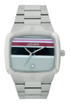 NIXON PLAYER WATCH RED/GREY STRIPED