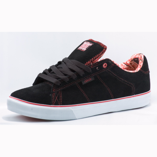 LAKAI HOWARD SELECT KATT PRINT BLACK/RED SUEDE SHOE
