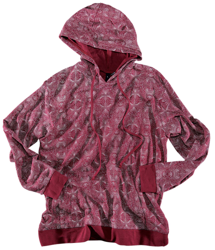 KR3W ORNATE LITE HOODED SWEATSHIRT IN BURGANDY