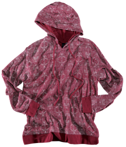 KR3W ORNATE LITE HOODED SWEATSHIRT IN BURGANDY
