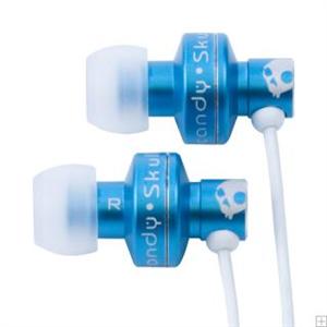 SKULLCANDY FULL METAL JACKET EARBUDS IN METALIC BLUE