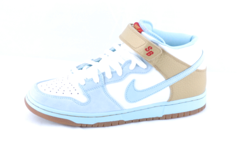 NIKE DUNK MID PRO SB SHOES IN WHITE/ICE BLUE