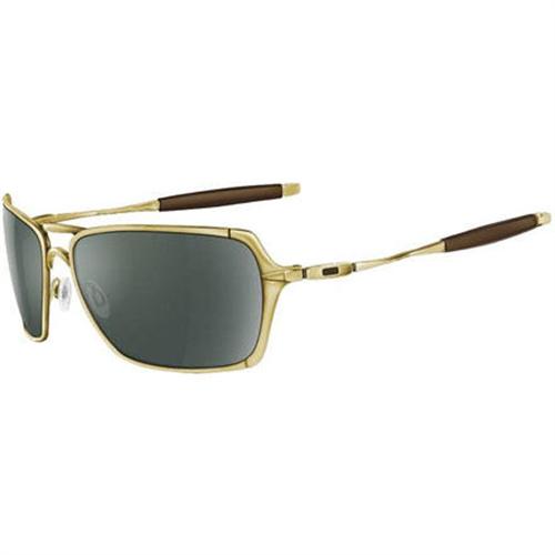 OAKLEY INMATE SUNGLASSES WITH POLISHED GOLD FRAMES AND A DARK GREY LENS