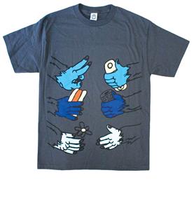 AIRBLASTER HANDS T-SHIRT IN CHARCOAL