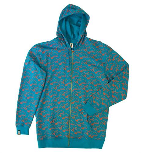 AIRBLASTER TERRY PRINT SWEATSHIRT IN OCEAN BLUE