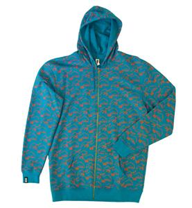 AIRBLASTER TERRY PRINT SWEATSHIRT IN OCEAN BLUE