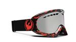 DRAGON DX SNOW GOGGLES WITH RED DRAGON LOGO FRAMES AND AN IONIZED LENS PLUS A FREE AMBER LENS