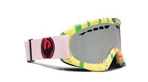 DRAGON DXS SNOW GOGGLES WITH PAINT WARS-MAGENTA FRAMES AND AN IONIZED LENS PLUS A FREE AMBER LENS