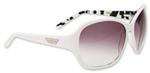 BRIGADA MILANO SUNGLASSES WITH WHITE ZEBRA FRAMES AND A GREY LENS