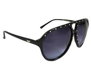 BRIGADA PASTORE SUNGLASSES WITH BLACK AND GOLD SCREWS FRAMES AND A GREY LENS