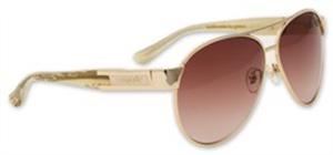 BRIGADA TRAFFICANTE SUNGLASSES WITH GOLD AND WHITE OAK FRAMES AND A BRONZE LENS