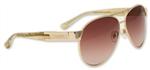 BRIGADA TRAFFICANTE SUNGLASSES WITH GOLD AND WHITE OAK FRAMES AND A BRONZE LENS