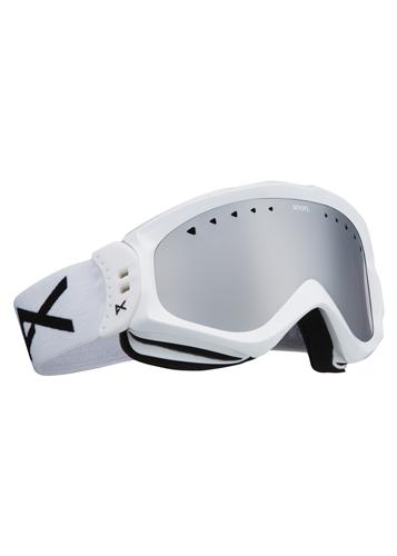 ANON WOMEN'S MAJESTIC EMBLEM SNOW GOGGLES WITH WHITE FRAMES AND A MIRROR LENS