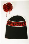 CAPITA MILLION DOLLAR POM BEANIE IN BLACK, RED, AND WHITE