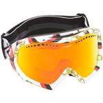 VONZIPPER BUSHWICK SNOW GOGGLES WITH RIBBONS & GOLD FRAMES AND A FIRE CHROME LENS