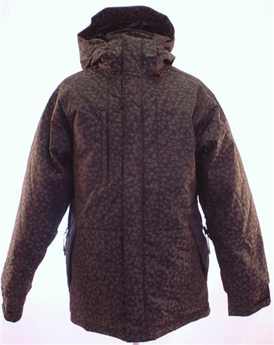 NIKE NOZZLE DOWN SNOWBOARDING JACKET IN BLACK NOZZLE JAQUARD