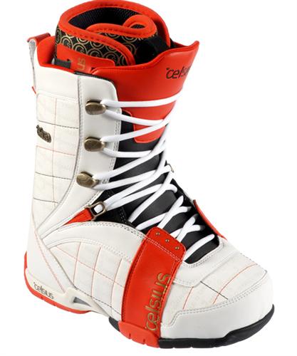 CELSIUS WOMEN'S CLOUD 9 SNOWBOARD BOOTS IN WHITE AND RED