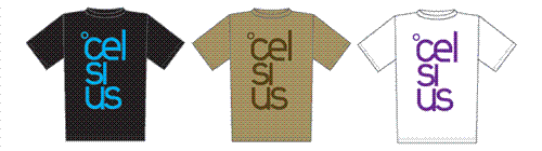 CELSIUS STACKED T-SHIRT IN BLACK