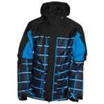 BILLABONG SUCCESSIVE JACKET IN BBE (BLACK AND BLUE TWILL PRINT)