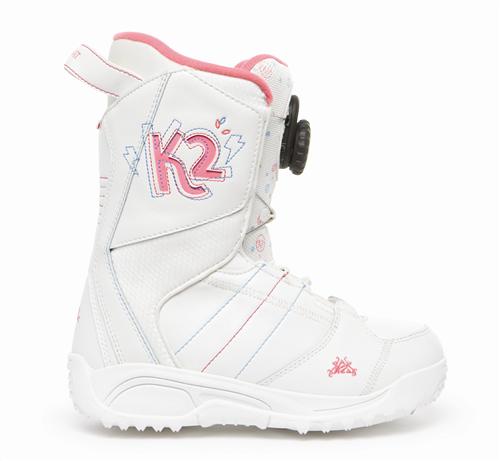 K2 GIRLS KAT SNOWBOARD BOOTS IN WHITE