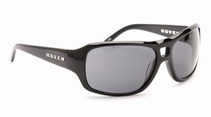 HOVEN PLADIUM SUNGLASSES WITH BLACK GLOSS FRAMES AND A GREY POLARIZED LENS