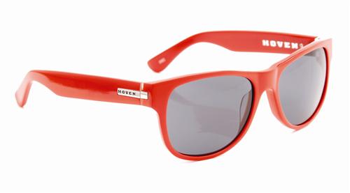 HOVEN BIG RISKY SUNGLASSES WITH RED FRAMES AND A GREY LENS