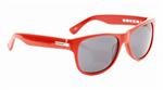 HOVEN BIG RISKY SUNGLASSES WITH RED FRAMES AND A GREY LENS