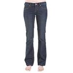 VOLCOM WOMEN'S FILLMORE BOOT CUT PANT IN SANDED STRETCH INDIGO WASH
