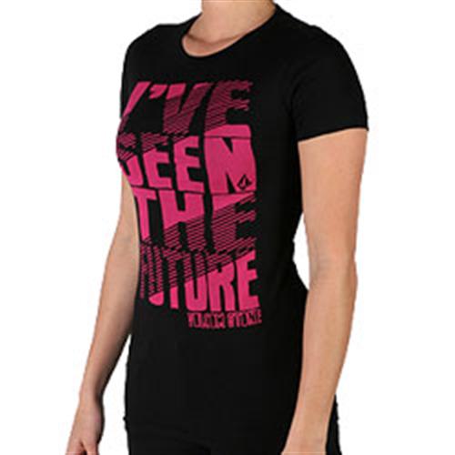 VOLCOM WOMEN'S PAST TO FUTURE BABY JERSEY T-SHIRT IN WHITE