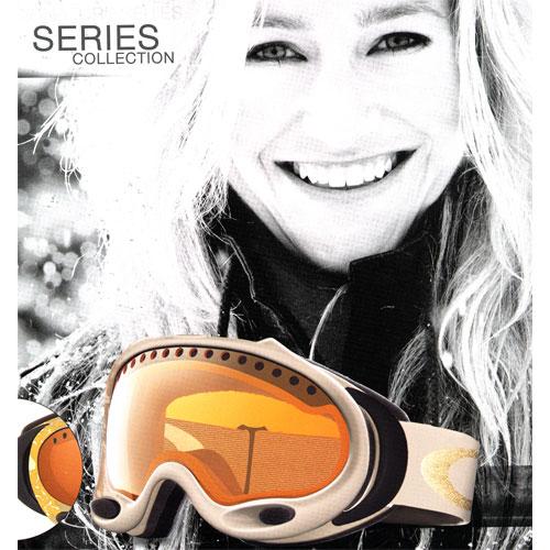 OAKLEY WOMEN'S GRETCHEN BLEILER A FRAME SNOW GOGGLES WITH KHAKI FRAMES AND A GOLD IRIDIUM LENS