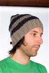 HOLDEN KNIT STRIPE BEANIE IN CEMENT
