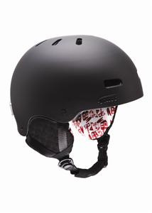 RED TRACE SNOW HELMET IN BLACK