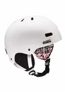 RED TRACE SNOW HELMET IN WHITE