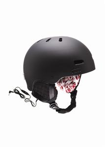 RED TRACE AUDIO SNOW HELMET IN BLACK