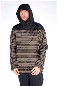 HOLDEN WESTON STRIPE JACKET IN BARK AND BLACK