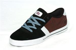 ETNIES DILL PRO MODEL SHOE IN BLACK, WHITE, AND BURGUNDY