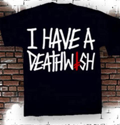 DEATHWISH I HAVE A DEATHWISH T-SHIRT IN BLACK