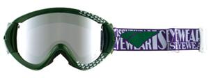 IS DESIGN CHRIS DUFFICY TEAM SERIES TYPE-R GOGGLES KELLY GREEN/SILVER MIRROR VIOLET LENS