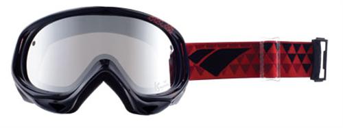 IS DESIGN MID SERIES STRIKE GOGGLES WITH GLOSS BLACK SATIN FRAMES AND A SILVER MIRROR LENS