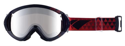 IS DESIGN MID SERIES TYPE-R GOGGLES WITH GLOSS BLACK SATIN FRAMES AND A SILVER MIRROR LENS
