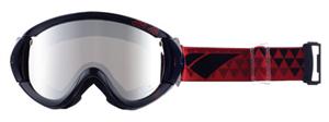 IS DESIGN MID SERIES TYPE-R GOGGLES WITH GLOSS BLACK SATIN FRAMES AND A SILVER MIRROR LENS