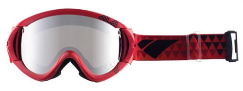IS DESIGN MID SERIES TYPE-R GOGGLES WITH GLOSS RUBY RED FRAMES AND A SILVER MIRROR LENS