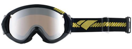 IS DESIGN LOGO SERIES TYPE-R GOGGLES WITH BLACK FRAMES AND A SILVER MIRROR LENS