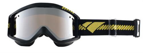 IS DESIGN LOGO SERIES STAPLE GOGGLES WITH BLACK FRAMES AND A SILVER MIRROR LENS