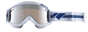 IS DESIGN LOGO SERIES STAPLE GOGGLES WITH WHITE FRAMES AND A SILVER MIRROR LENS
