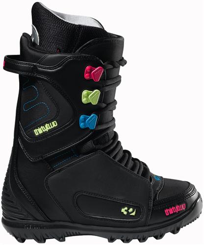 32 (THIRTY TWO) WOMEN'S LASHED BOOT IN BLACK, BLUE AND PINK